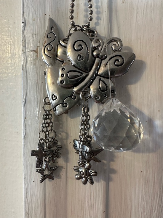 Other - Vintage Angel Butterfly Rearview Mirror Charm Suncatcher Crystal Prism